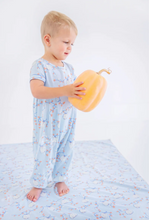 Bradford Romper in Gourd-geous (Buckhead Blue)/Barbados Blue