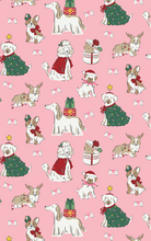 Christmas Dogs Pink- 2 Way Zipper Ruffle Back