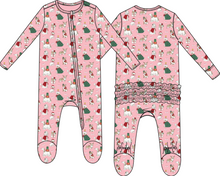 Christmas Dogs Pink- 2 Way Zipper Ruffle Back
