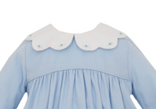 Light Blue Corduroy Dress w/ Scalloped Collar