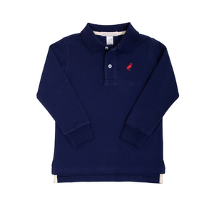 Long Sleeve Prim and Proper Polo in Nantucket Navy