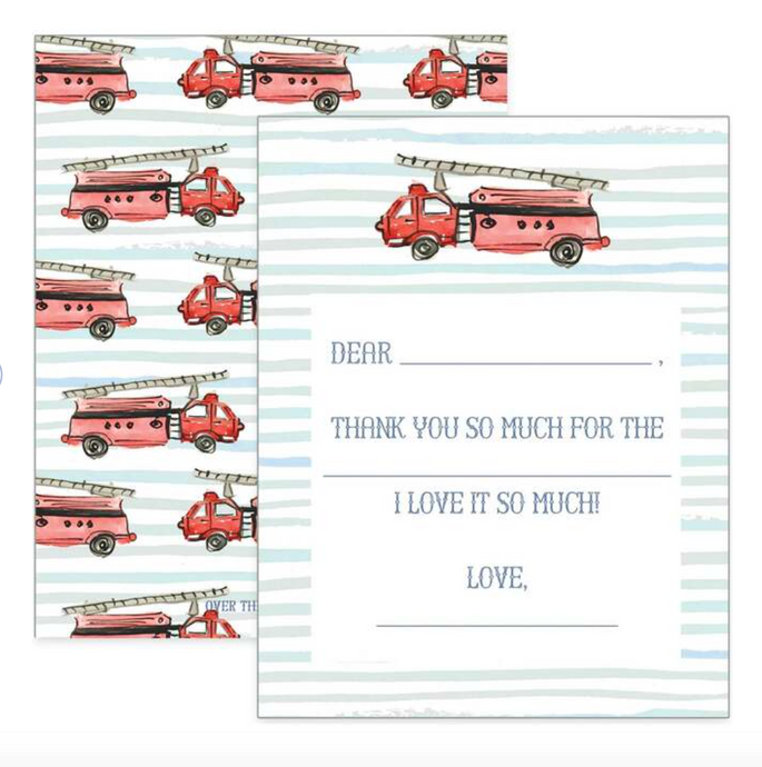 Fire Truck Children's Thank You Notecards