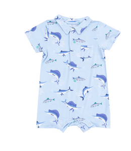 Deep Sea Fishing Blue Polo Shortie