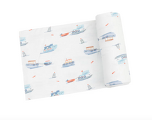 Bubbly Tugboats Swaddle Blanket
