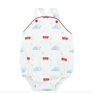 Louie Bubble- Puppy and Wagon Knit Sunsuit