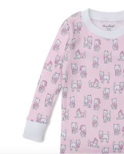 Pack of Pups Zippered Footie - Pink