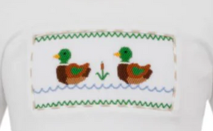 Mallard Duck - White Knit Boy's T-shirt L/S