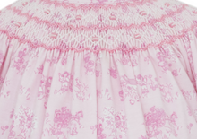 Pink Toile Smocked Bishop Dress