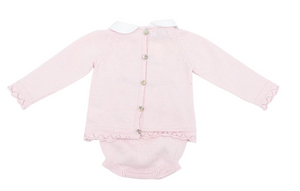 Knitted Diaper Set with Bow