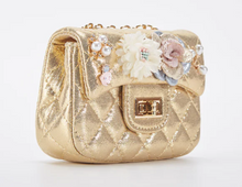 Floral Shiny Quilted Purse