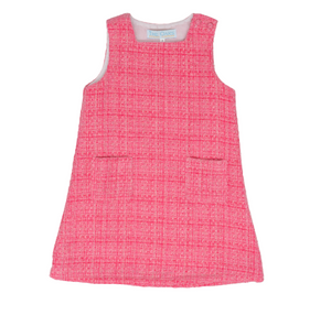 Jilian Romper- Hot Pink Tweed