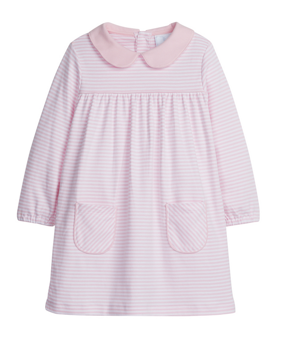 Evelyn Dress - Light Pink Stripe