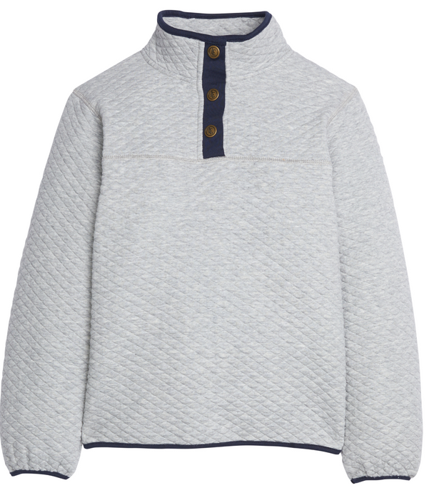Quilted Pullover - Gray / Navy