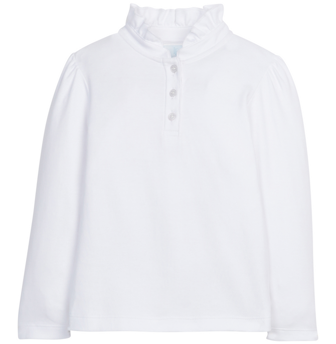 Long Sleeve Hastings Polo - White