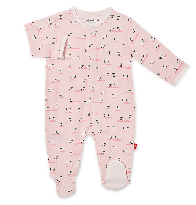 Baa Baa Baby Pink Modal Magnetic Footie