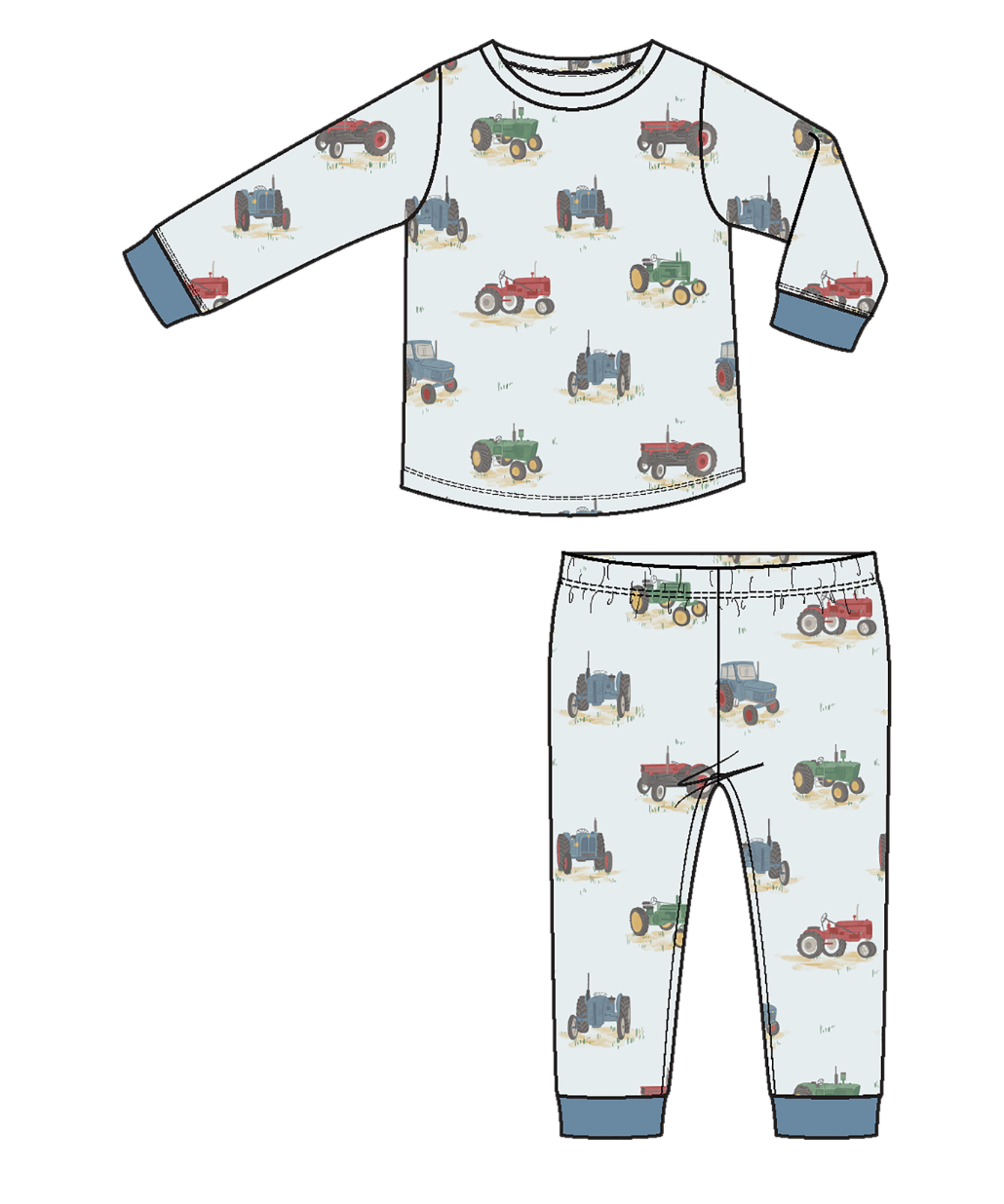 Vintage Tractors - L/s Loungewear Set