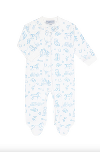 Blue Lone Star Zipper Footie