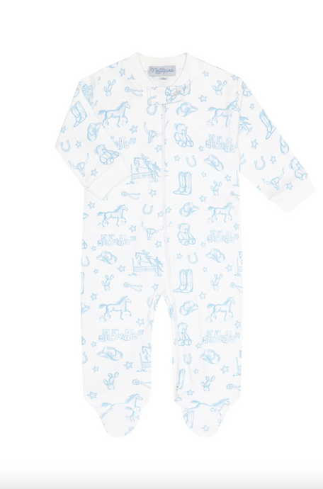 Blue Lone Star Zipper Footie