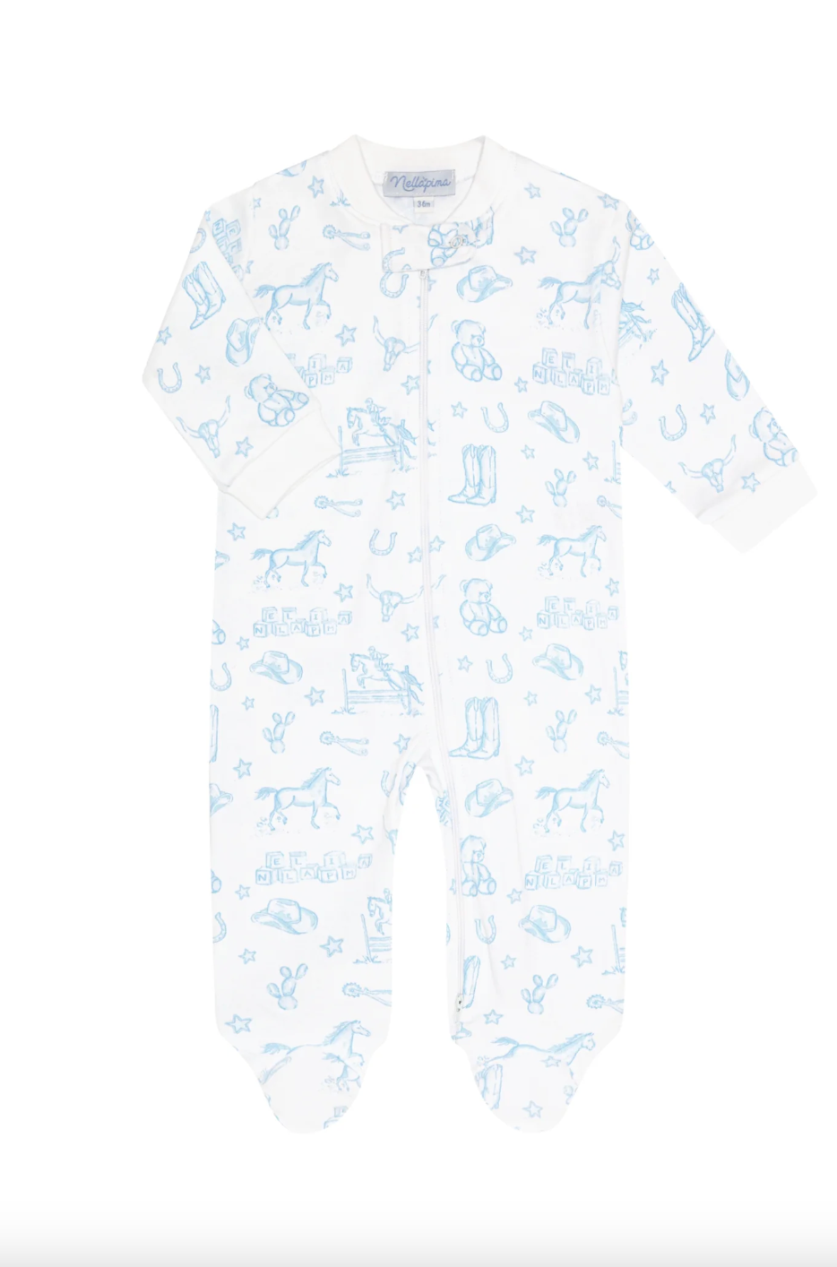 Blue Lone Star Zipper Footie