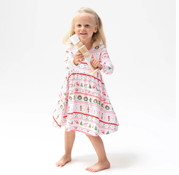 Sugar Plum Fairy Dress in Nutcracker Fair Isle Print