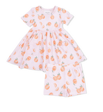Sweet Peach Twirly Dress with Cartwheel Shorts