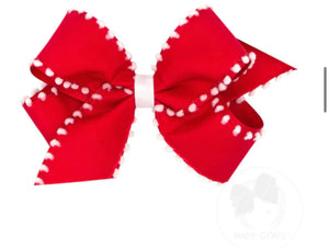 Red Pom Pom Bow