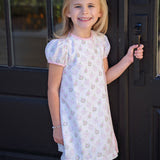 Pink Ornament Side Pleat Dress