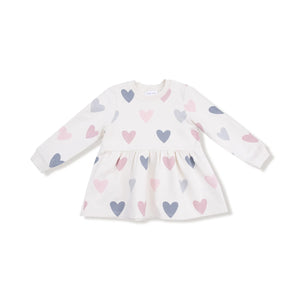 Hearts - French Terry - Drop Waist Dress