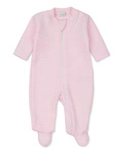 Jacquard Footie with Zipper - Pink