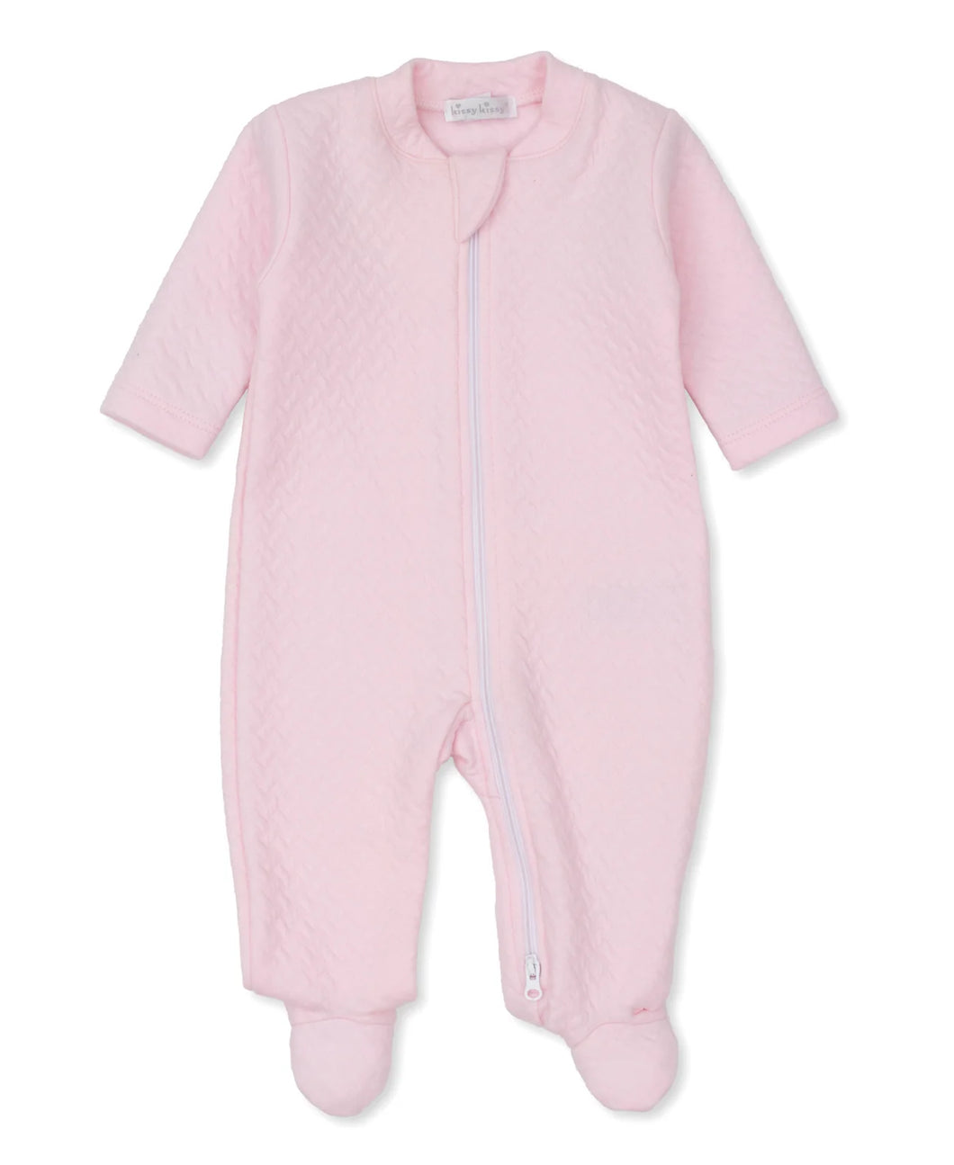 Jacquard Footie with Zipper - Pink