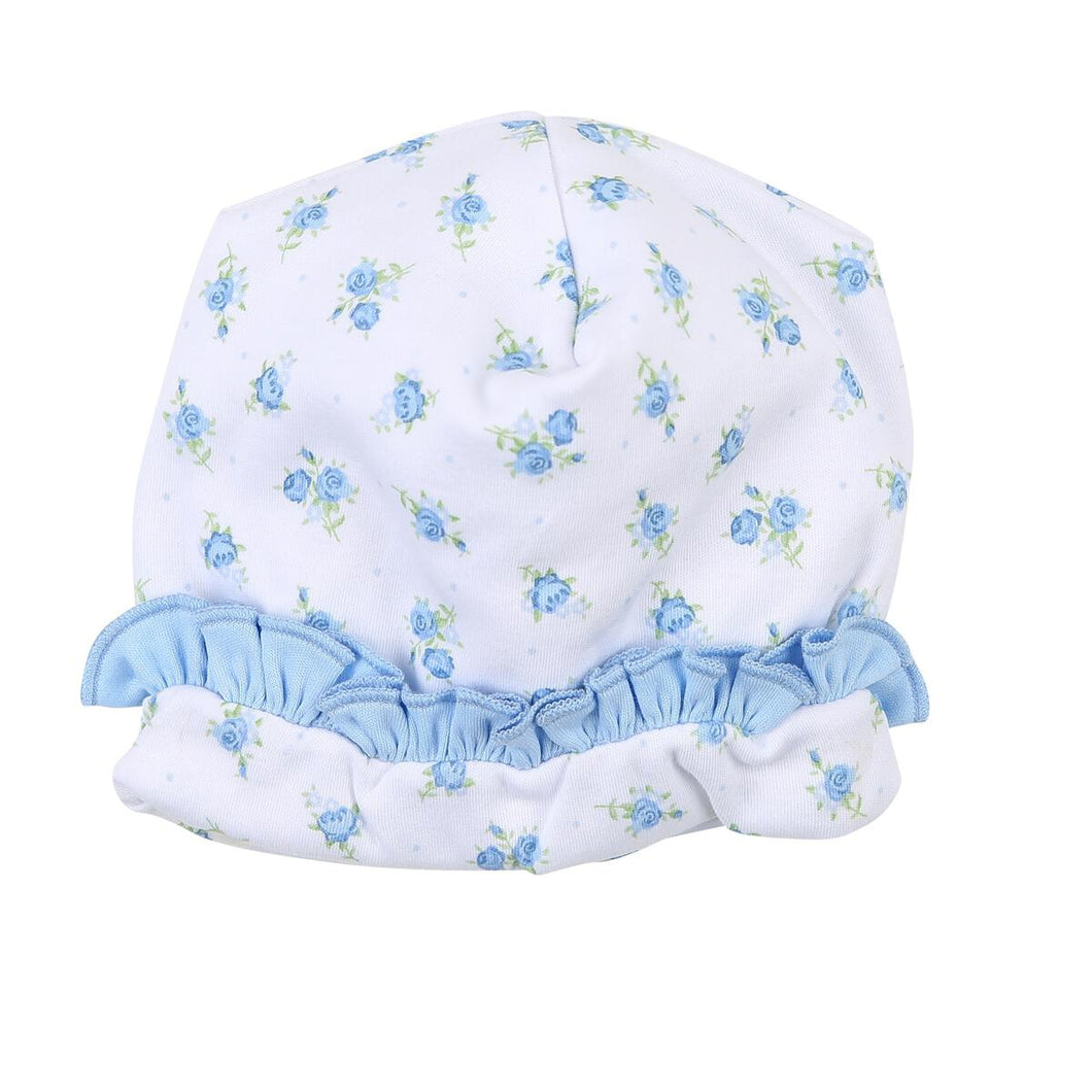 Anna's Classics Sky Blue Printed Ruffle Hat