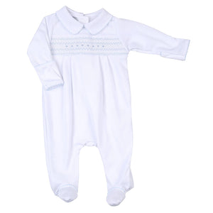 Taylor and Tyler Blue Smocked Footie