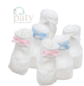 Baby Stretchy Booties With Bow