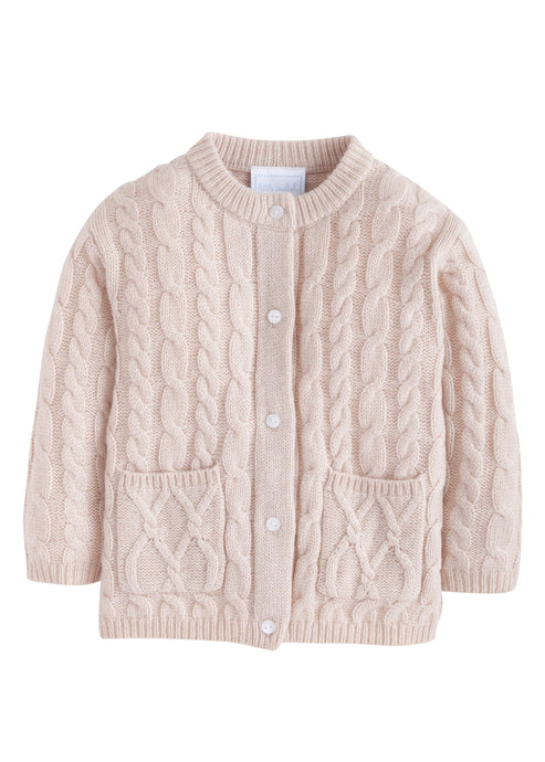 Essential Cable Cashmere Cardigan in Oatmeal