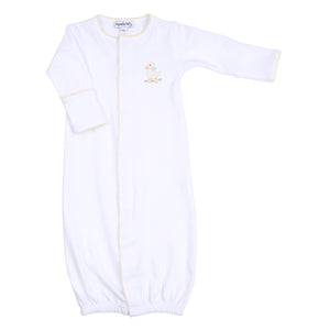 Little Quaker Embroidered Converter Gown -Light Blue, Yellow, Pink