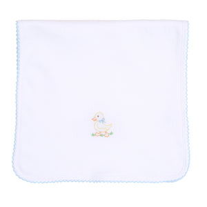 Little Quaker Embroidered Burp Cloth- Yellow, Light Blue, or Pink