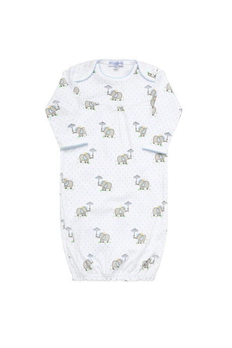 Blue elephant baby gown