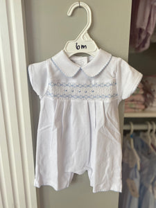 Lindsay and Luke Blue Smocked Collared Playsuit