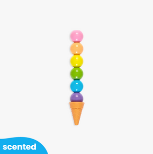 Rainbow Scoops Stacking Erasable Crayons with Cone Eraser