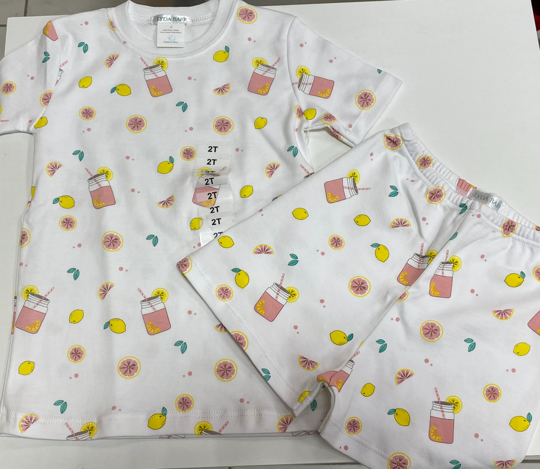 Pink Lemonade Short Sleeve Pajama Set