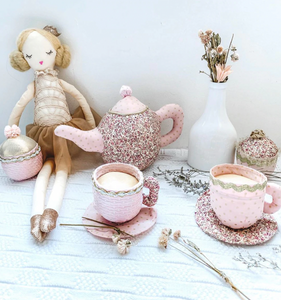 Floral Stuffed Toy Tea Set