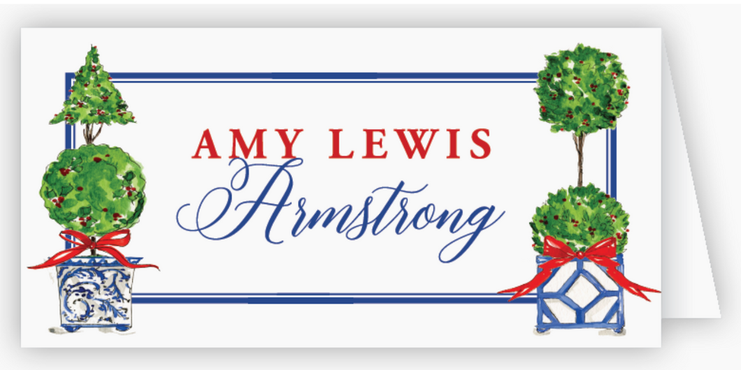 Christmas Topiary Duo Place Card
