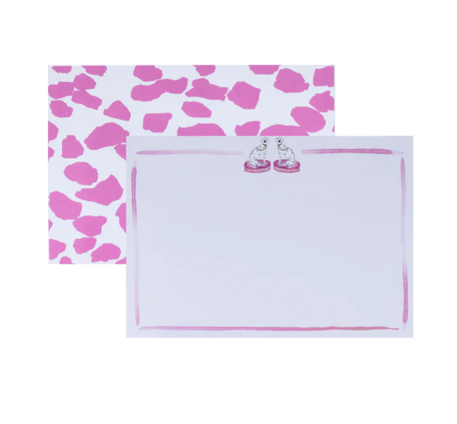 3.5 x 7 Pink Ceramic Dog or Bluebird Notecards set of 8