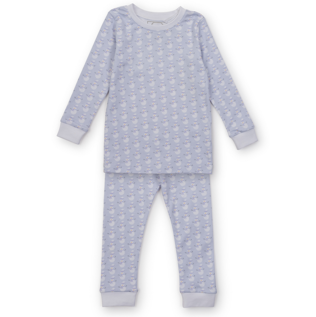 Grayson Pajama Set In Snowman Blue
