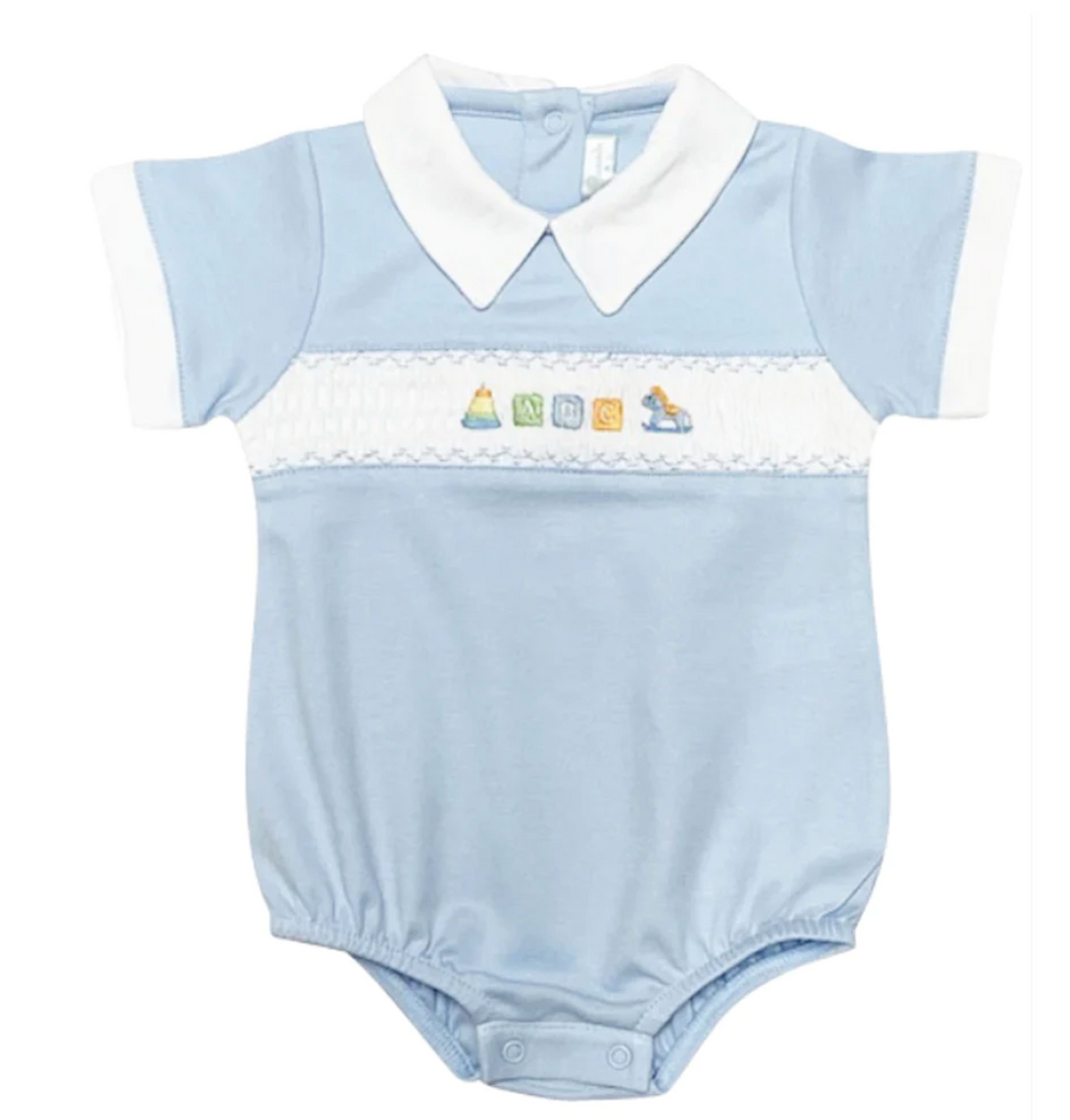 ABC Blocks Boy Smocked Romper