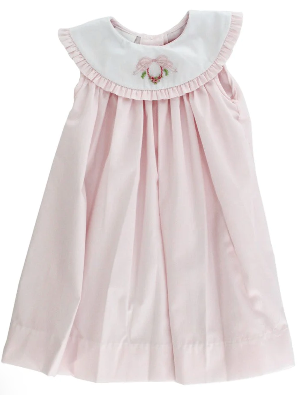 Wreath Dress with Pink Bow