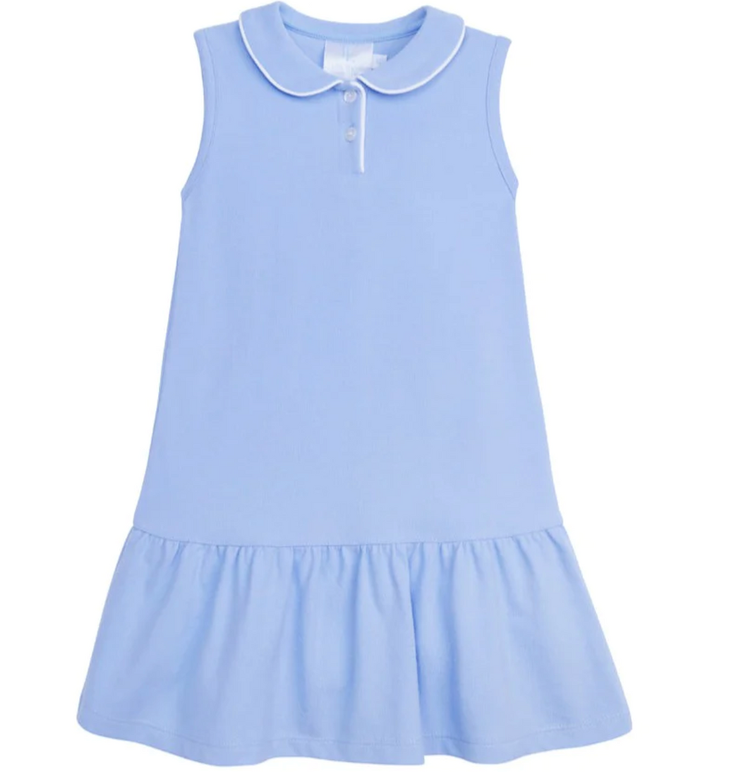 Sleeveless Polo Dress- Light Blue