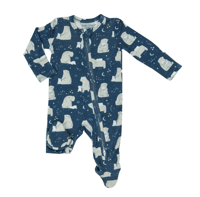 Night Sky Bear 2 Way Zipper Footie