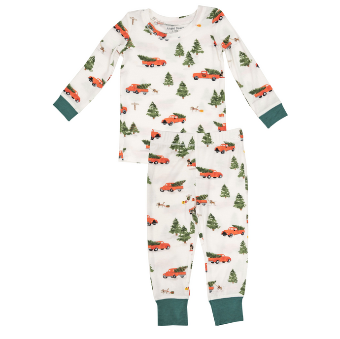 Long Sleeve Loungewear Set Toddler In Vintage Red Truck