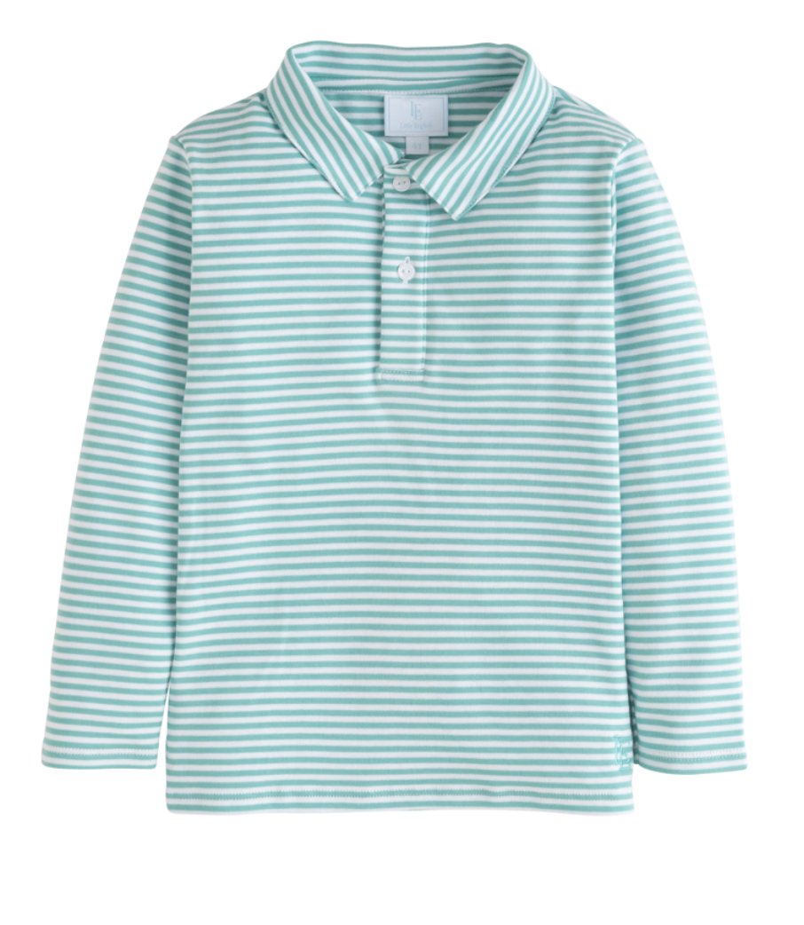 Long Sleeve Striped Polo- Canton